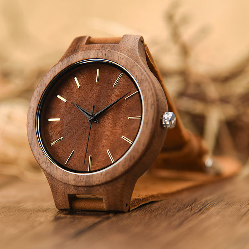 W122 Men's Engraved Wood Watch