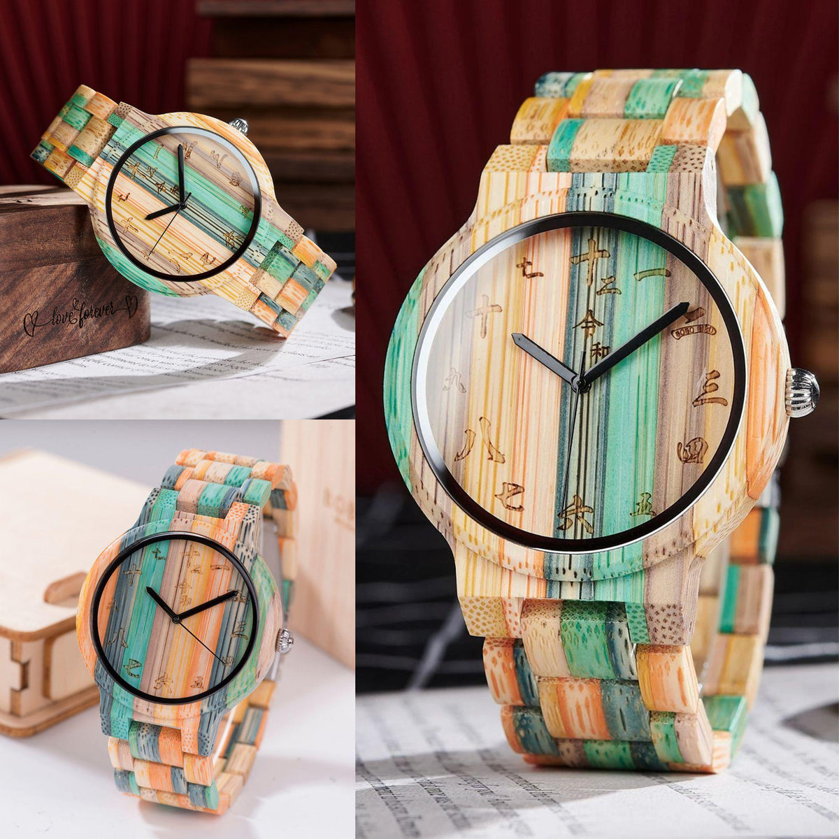 W210 Personalized Wooden Couple Watch